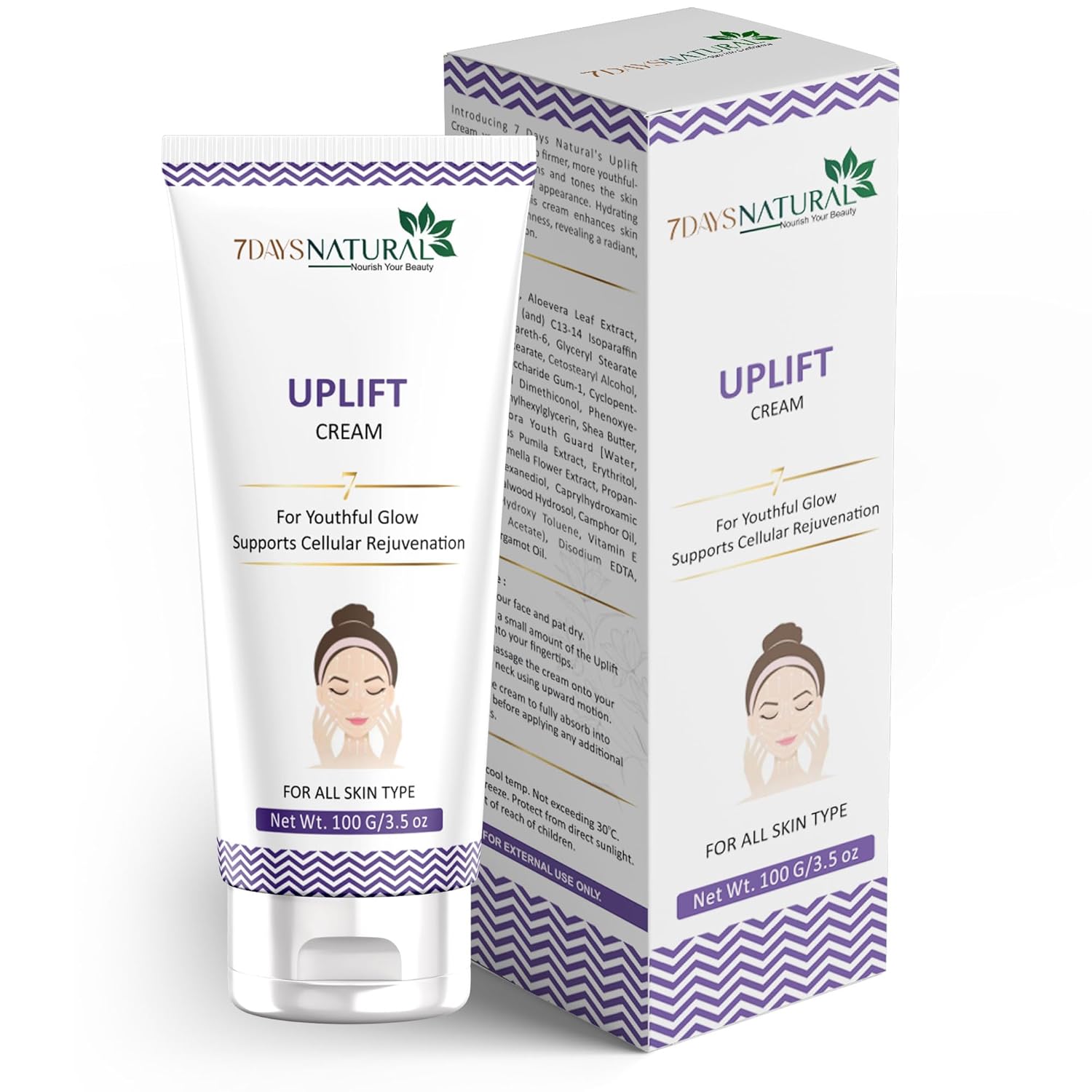 7DAYSNATURAL Face Firming & Hydrating Cream for Men & Women | Helps Improve Skin Texture & Reduce Signs of Aging | Suitable for All Skin Types (100g)