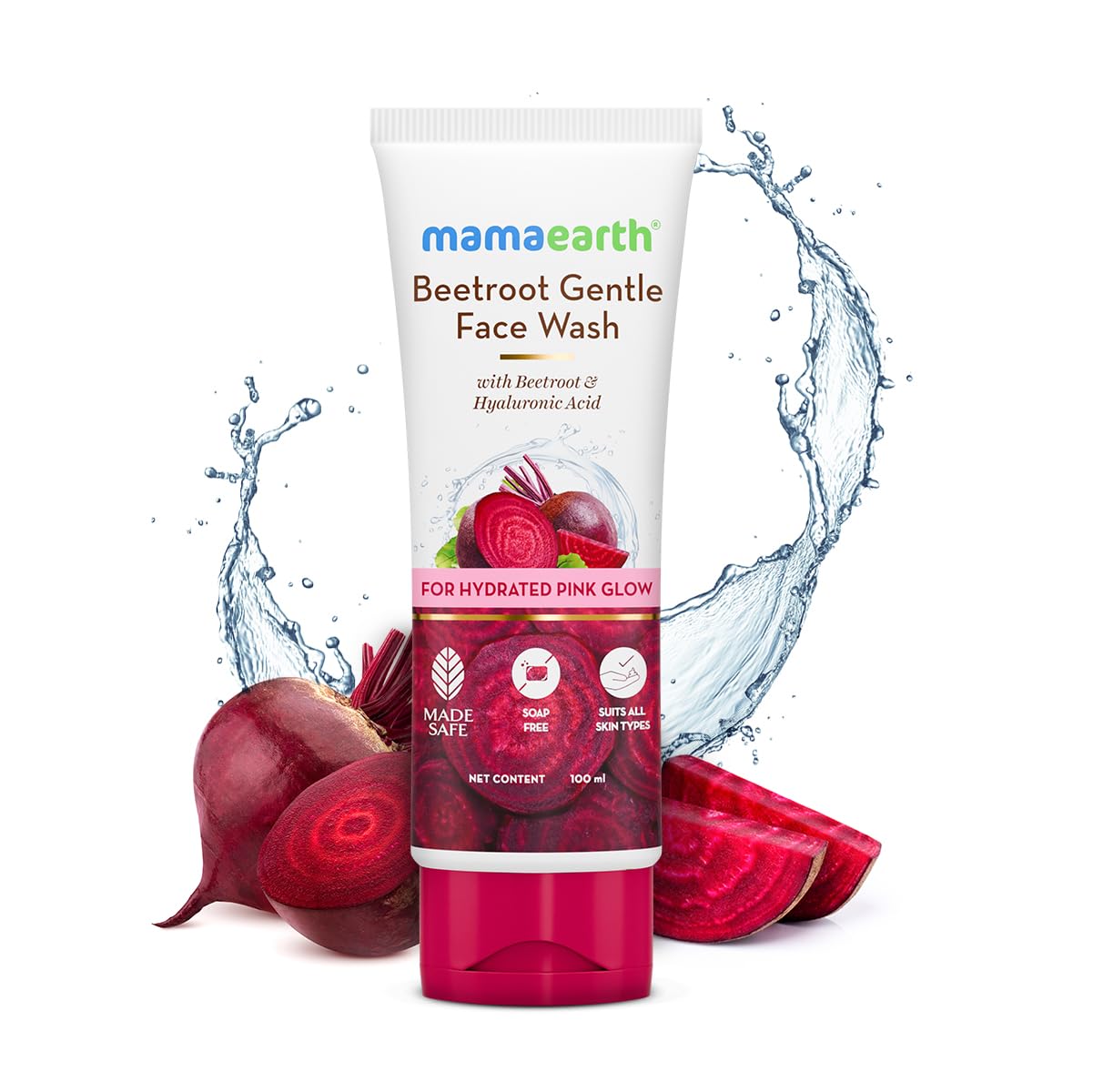 MAMAEARTH Beetroot Face Wash | 3.38 fl oz (100ml