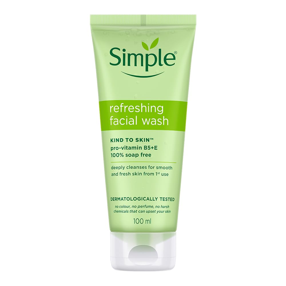 Simple Kind To Skin Refreshing Facial Wash 100 ml | Soap-Free Facewash | For All Skin Types