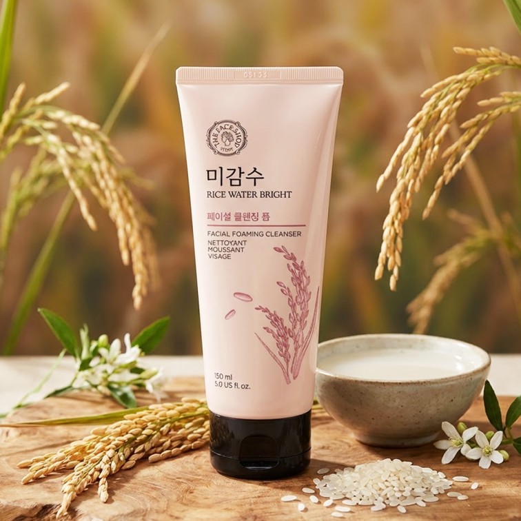 The face shop rice water bright cleansing foam – 150ml