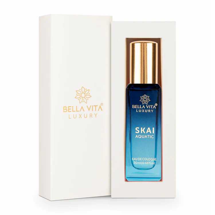 Bella Vita Luxury Skai Aquatic | Long Lasting Unisex EDC 20ml | with Bergamot, Lavender & Patchouli | Woody Premium Fragrance Perfume for Men & Women