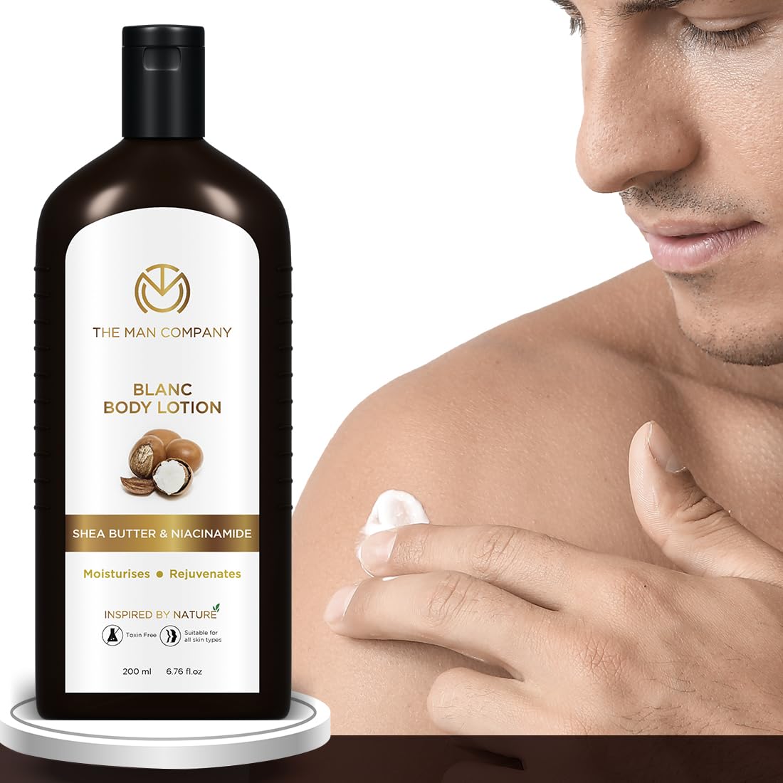 The Man Company Blanc Body Lotion for Man | Moisturises | Rejuvenates | 24-Hour Long Hydration | Long-Lasting Fragrance | Toxin-Free | Suitable For All Skin Types- 200ml