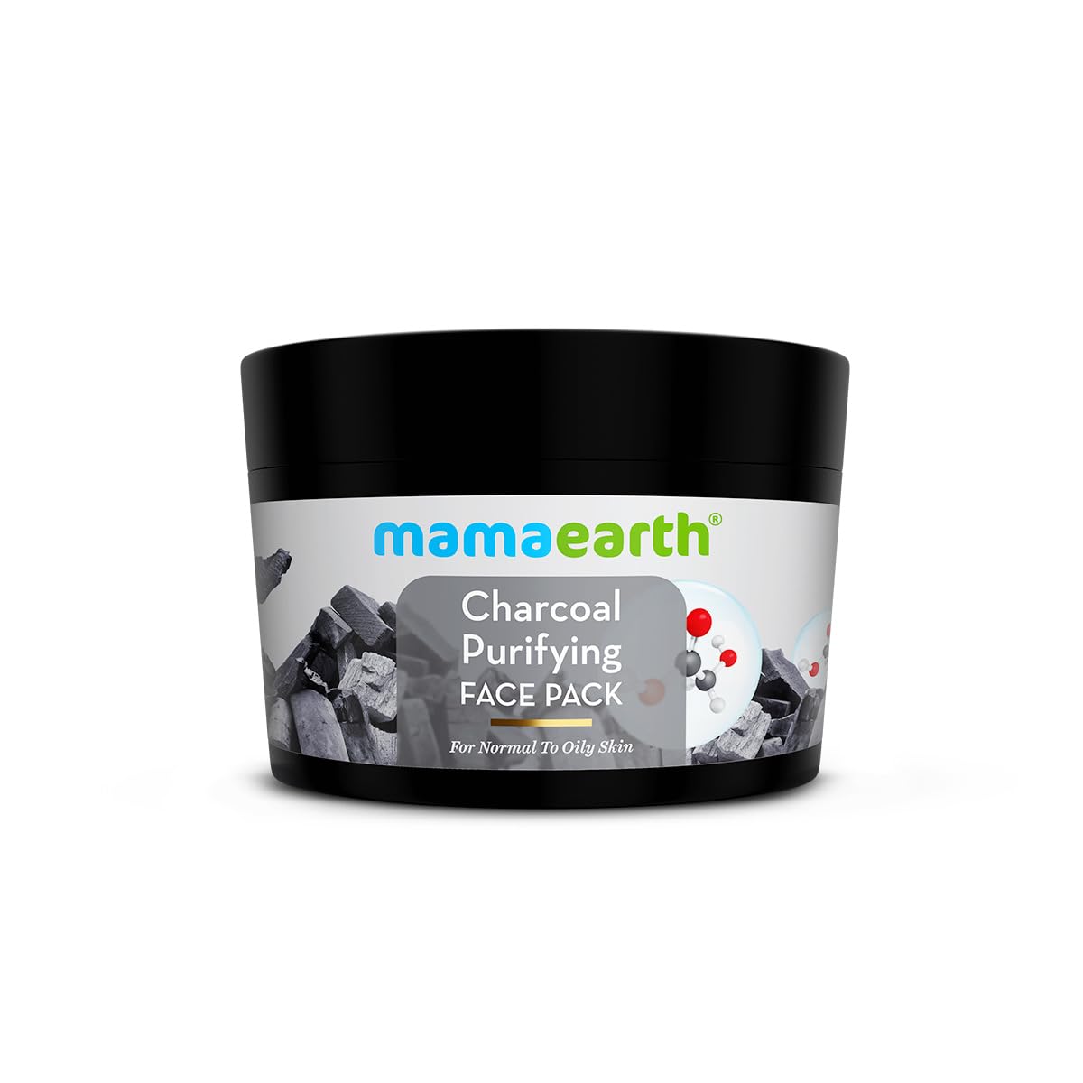 Mamaearth Charcoal Purifying Face Pack With Activated Charcoal & Glycolic Acid For Skin Detoxification - 200g