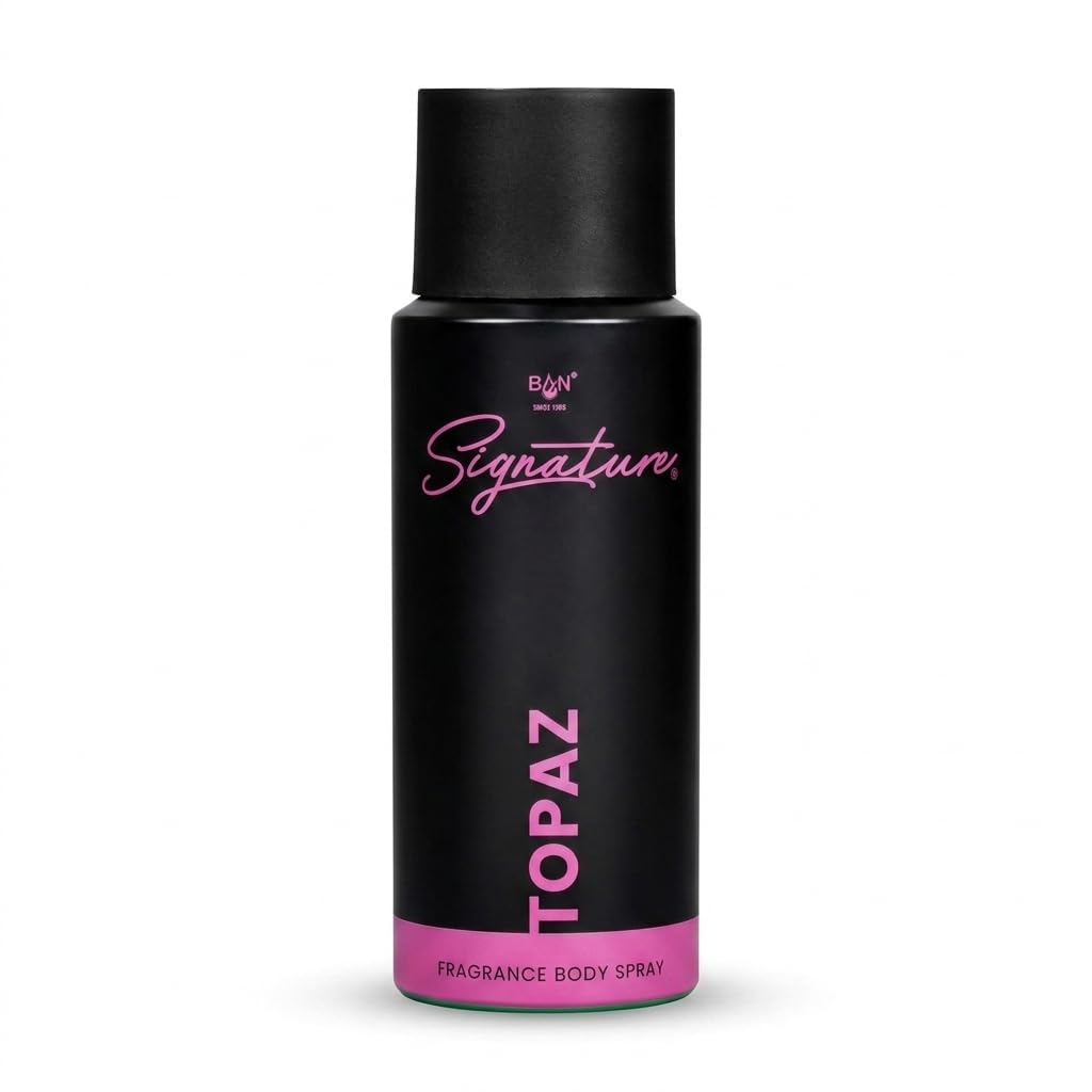 SIGNATURE TOPAZ Deodorant Spray for Women 150ML | Long Lasting Floral Fruity Body Spray | Raspberry, Jasmine, Orange Blossom & Amber Notes | Luxury Perfumed Deo for Daily Use, Office Wear, Party & Travel