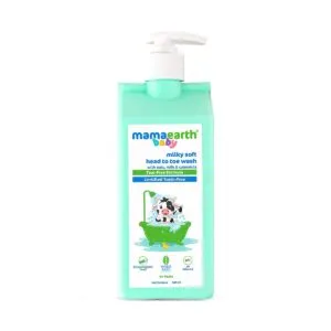 Mamaearth Milky Soft Head to Toe Wash With Oats, Milk, and Calendula for Babies- 400 ml