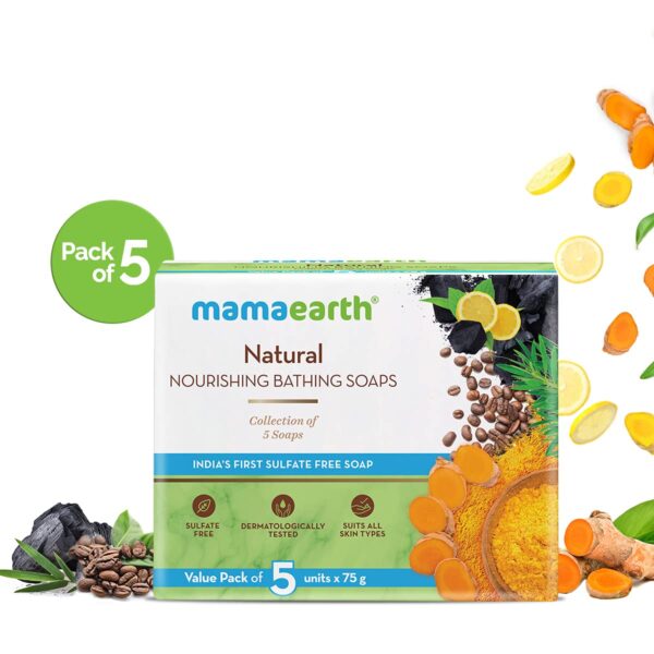 Mamaearth Natural Nourishing Bathing Soap - 5x75g