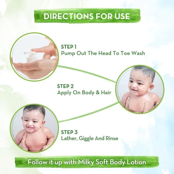 Mamaearth Milky Soft Head to Toe Wash With Oats, Milk, and Calendula for Babies- 400 ml