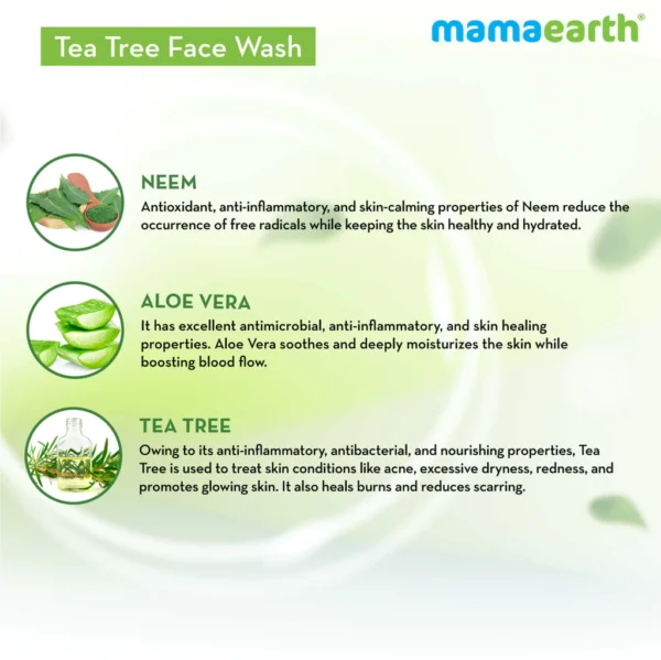 Mamaearth Tea Tree Face Wash with Neem for Acne and Pimples - 250 ml