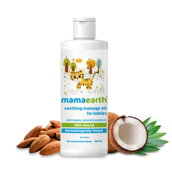 Mamaearth Soothing Massage Oil for Babies with Sesame, Almond and Jojoba Oil-200ml