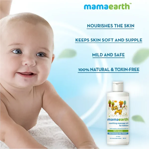 Mamaearth Soothing Massage Oil for Babies with Sesame, Almond and Jojoba Oil-200ml