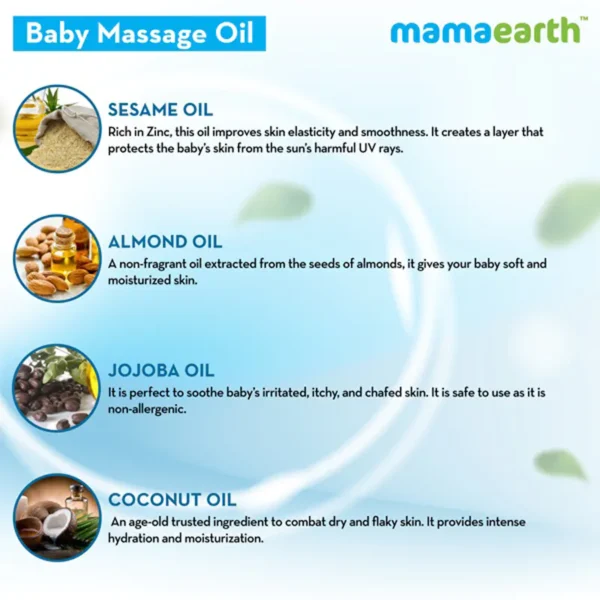 Mamaearth Soothing Massage Oil for Babies with Sesame, Almond and Jojoba Oil-200ml