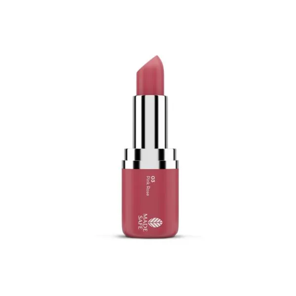 Mamaearth Creamy Matte Long Stay Lipstick with Murumuru Butter and Vitamin E for 8-Hour Long Stay (Flakeproof & Non-Drying | Intense Color Payoff) - 4.2g (Pink Rose)