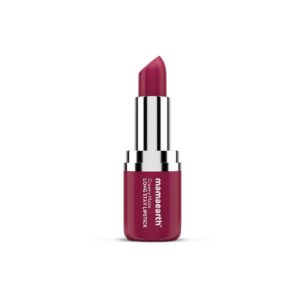 Mamaearth Creamy Matte Long Stay Lipstick with Murumuru Butter and Vitamin E for 8-Hour Long Stay (Flakeproof & Non-Drying | Intense Color Payoff) - 4.2g (Cranberry Crush)