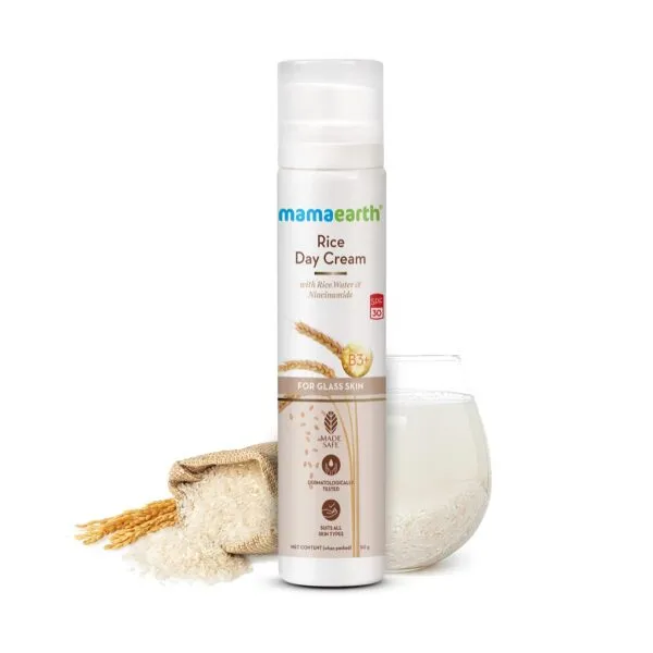 Mamaearth Rice Day Cream for daily use, With Rice Water & Niacinamide for Glass Skin - 50 g