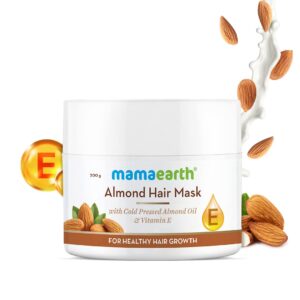 Mamaearth Almond Hair Mask, For Smoothening Hair, with Cold Pressed Almond Oil & Vitamin E, for Healthy Hair Growth- 200 g