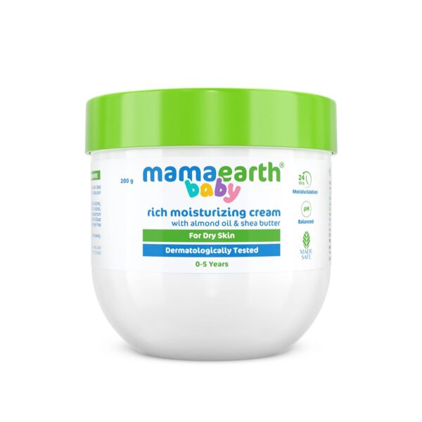 Mamaearth Baby Rich Moisturizing Cream With Almond Oil & Shea Butter For Dry Skin - 200 g