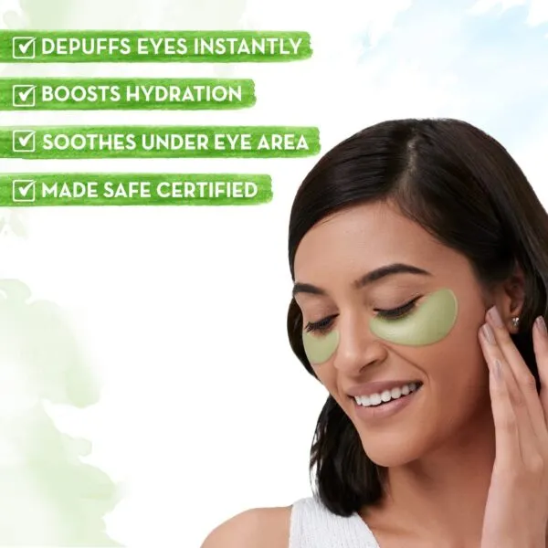 Mamaearth Under Eye Patches with Green Tea & Collagen for Puffy Eyes, Hydrogel under eye patches with instant cooling serum - 30 Pairs (60 Pieces)