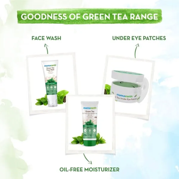 Mamaearth Under Eye Patches with Green Tea & Collagen for Puffy Eyes, Hydrogel under eye patches with instant cooling serum - 30 Pairs (60 Pieces)