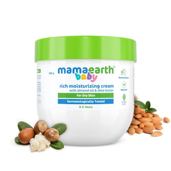 Mamaearth Baby Rich Moisturizing Cream With Almond Oil & Shea Butter For Dry Skin - 200 g