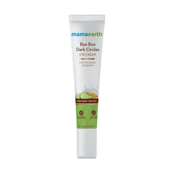 Mamaearth bye bye dark circles eye cream with cucumber & peptides for dark circles