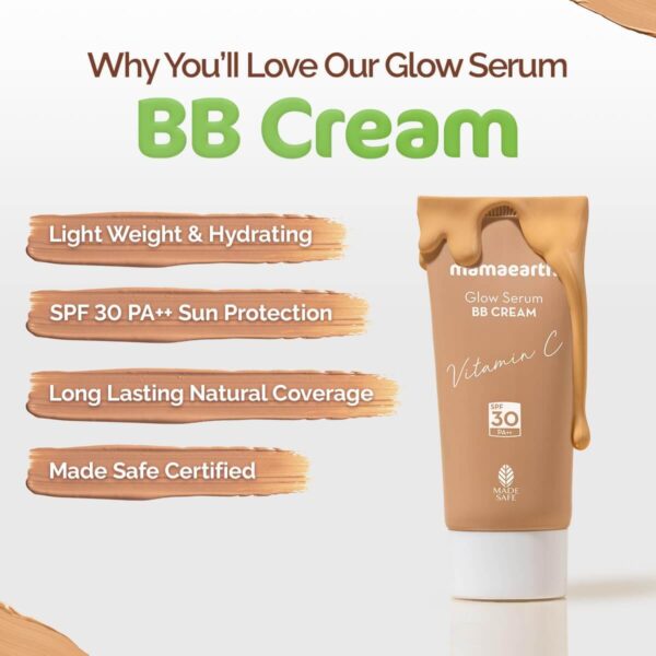 Mamaearth Glow Serum BB Cream with Vitamin C & Turmeric - 25 g